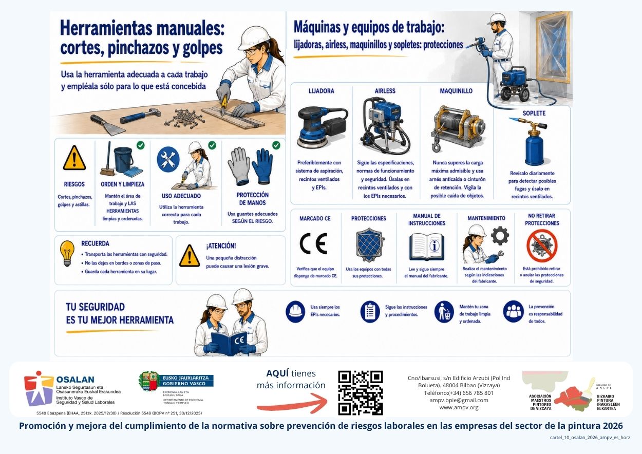Herramientas manuales, máquinas y equipos de trabajo